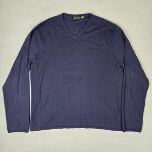 Ralph‎ Lauren Black Label V-Neck Sweater Mens 2XL 100% Cashmere Pullover *READ